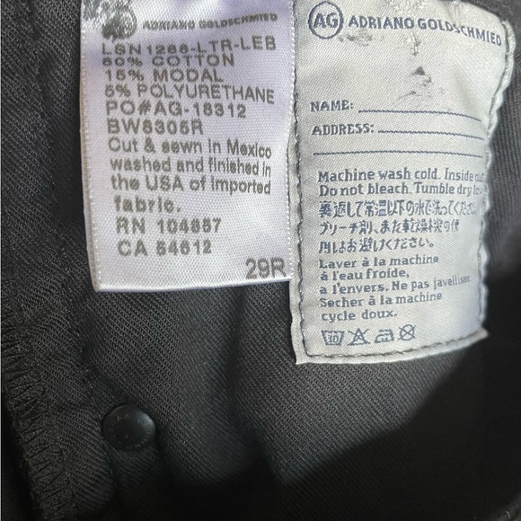 🖤AG Adriano Goldschmied Black Leatherette Skinny Legging Jeans - size 29R - Picture 6 of 6